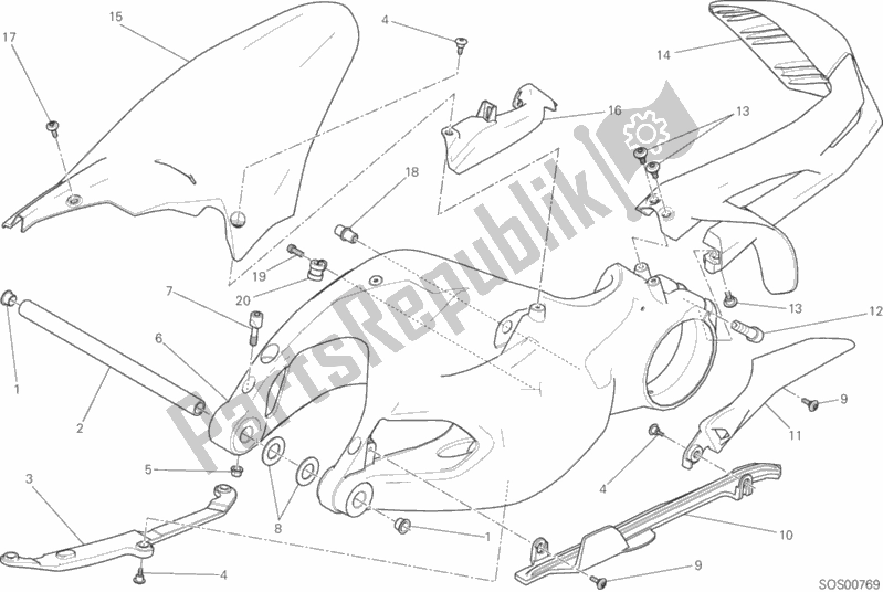Todas las partes para Brazo Oscilante de Ducati Multistrada 1200 ABS 2016